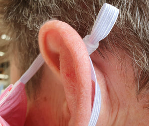 Mask ear loop adjusters