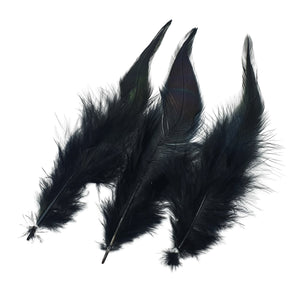 Black Cock Rooster Feathers Strung (Bundle)