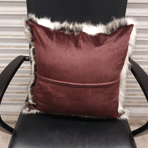 Cushion Cover Kahurangi (Grey & White) with Brown Rooster Feathers