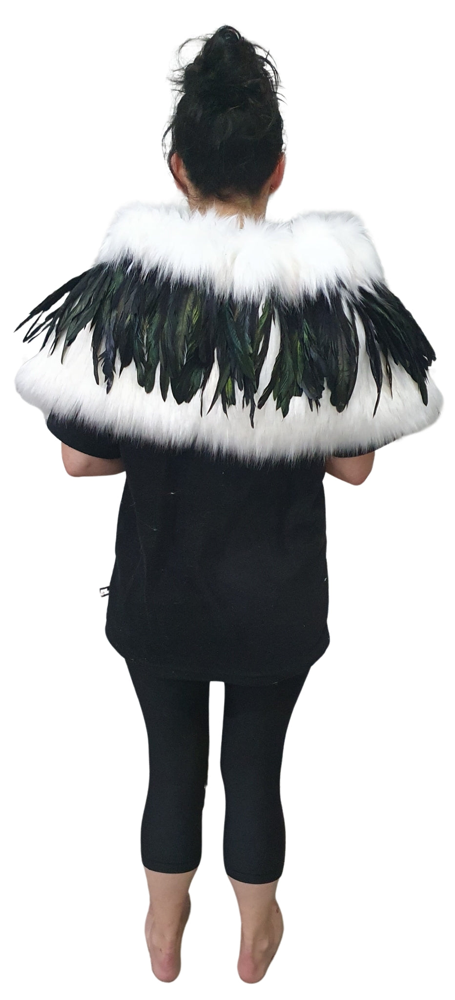 Shoulder Korowai (Quarter Korowai) AORAKI WITH GREENY BLACK FEATHERS