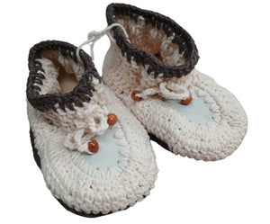 Crocheted Adult Slippers; NZ Wool.