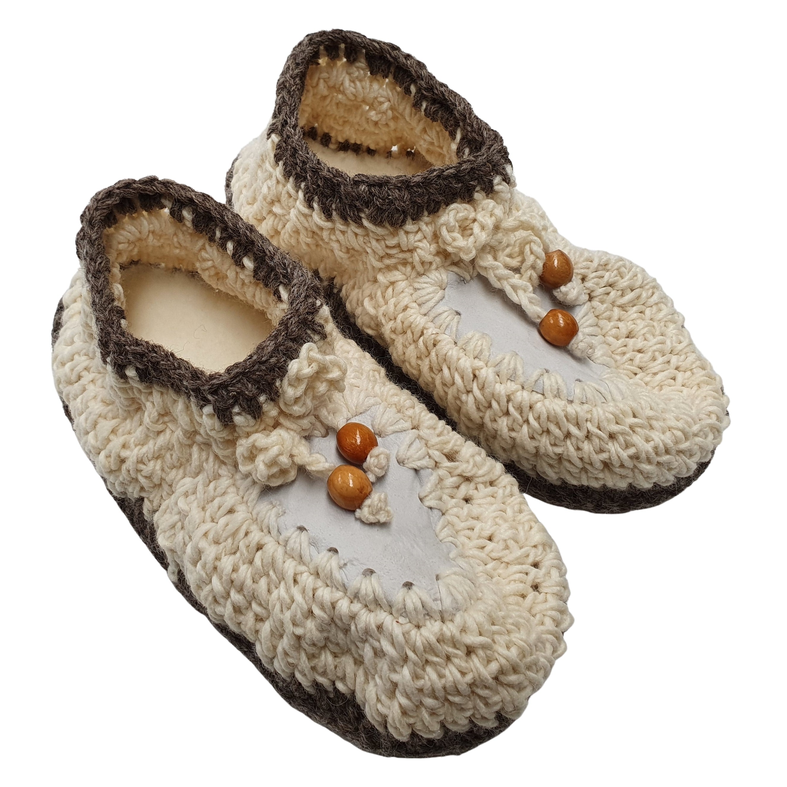 Kunde Orkan skrå Crocheted Adult Slippers; NZ Wool. – Rozcraft Ltd