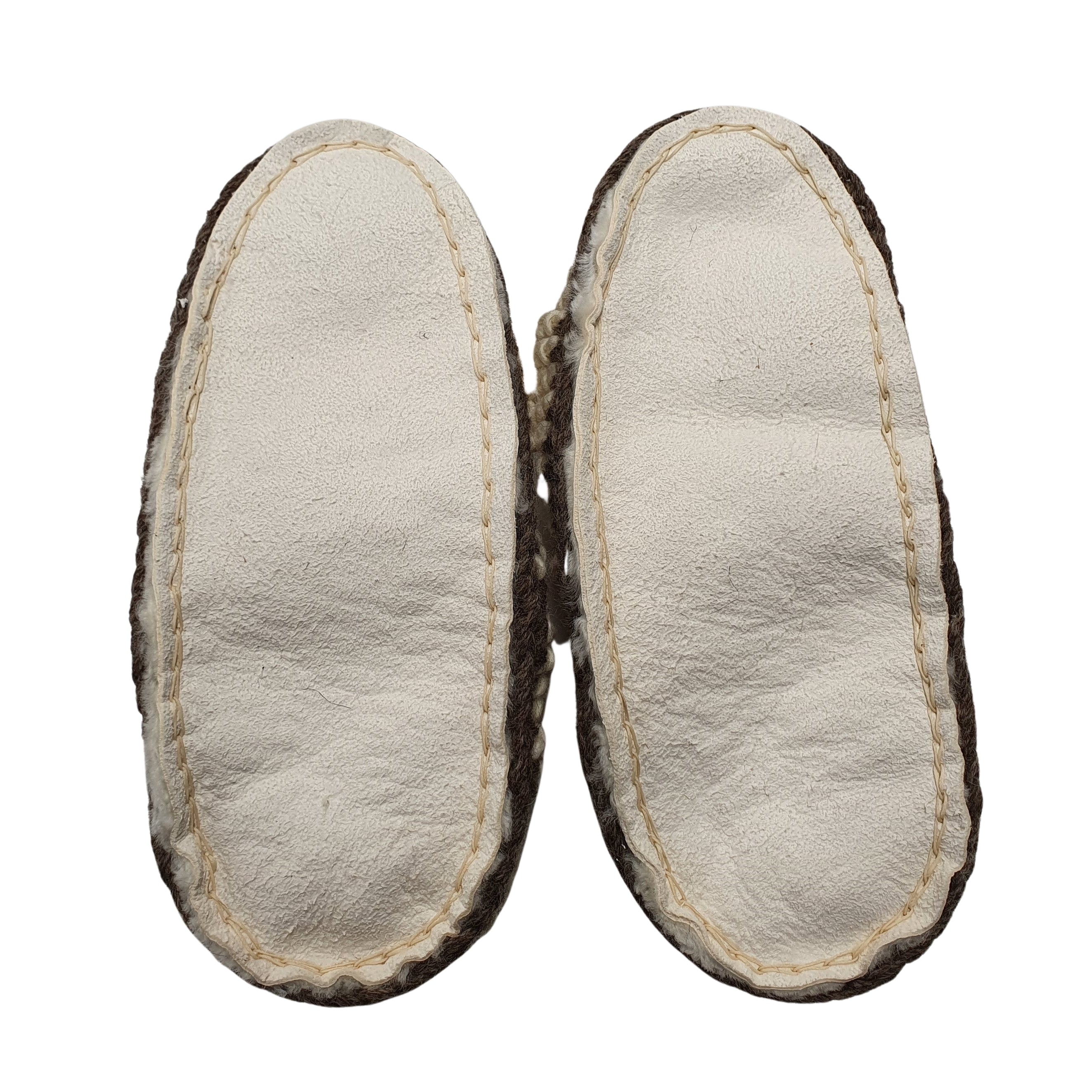 Crocheted Adult Slippers; NZ Wool.