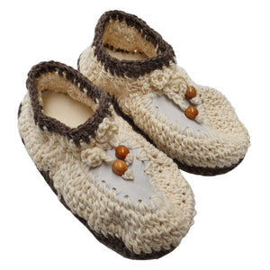 Crocheted Adult Slippers; NZ Wool.