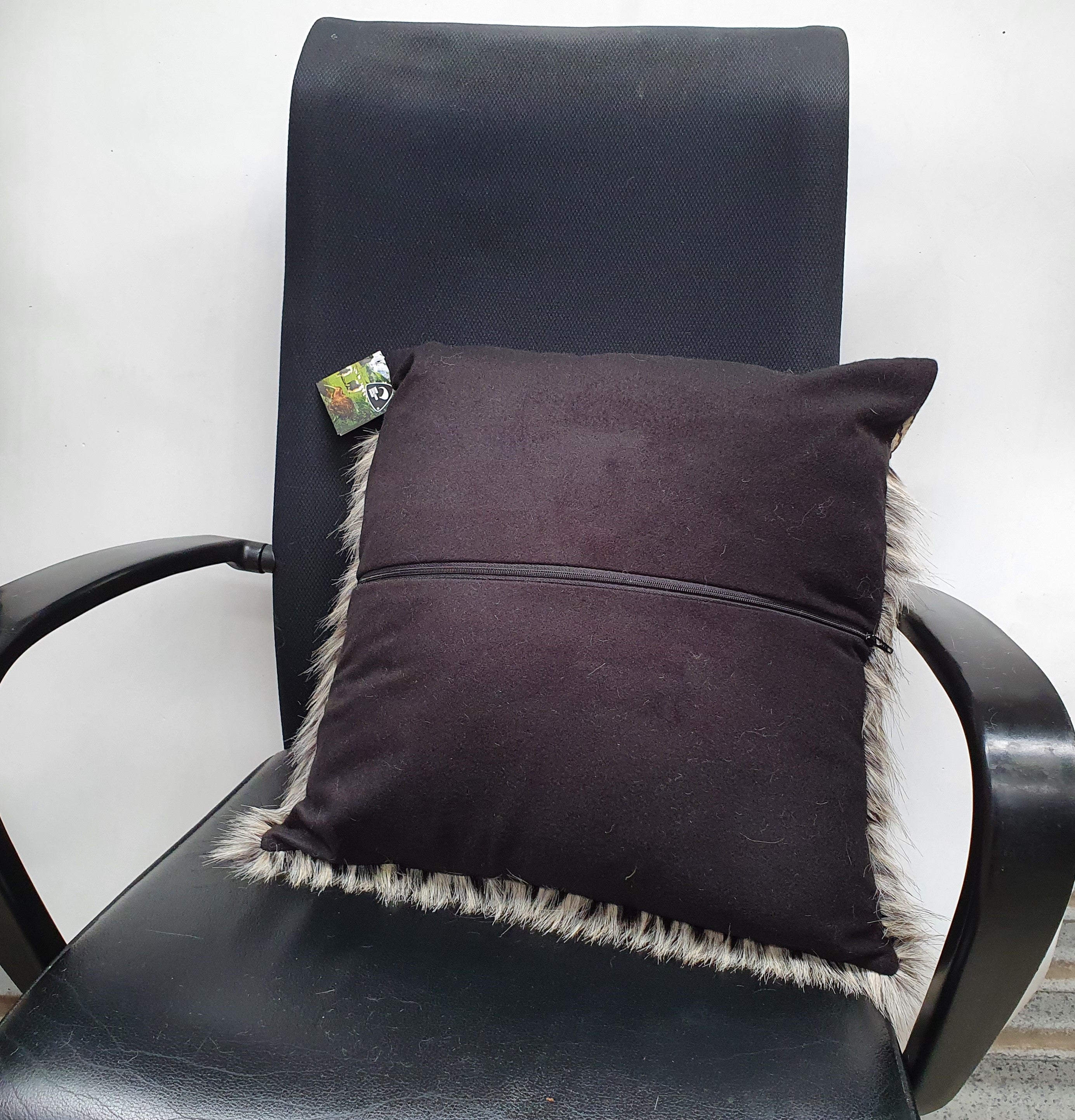 Grey Cushion Cover with ZigZag & Braid