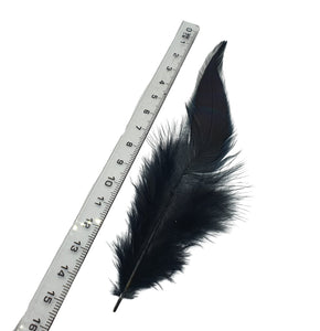 Black Cock Rooster Feathers Strung (Bundle)