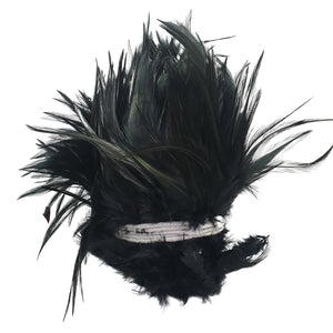 Black Cock Rooster Feathers Strung (Bundle)