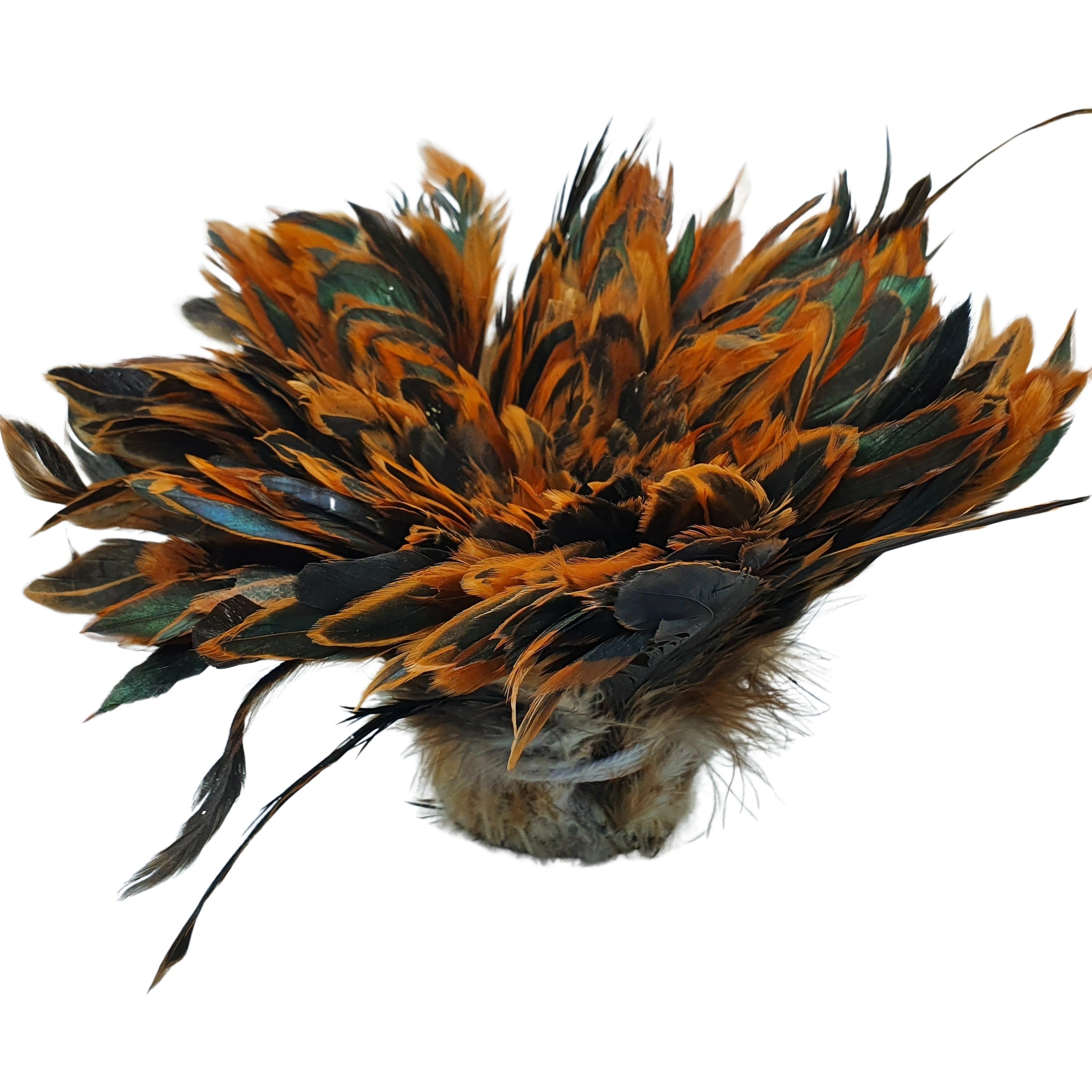 Long Brown Rooster Feathers Strung (Bundle)