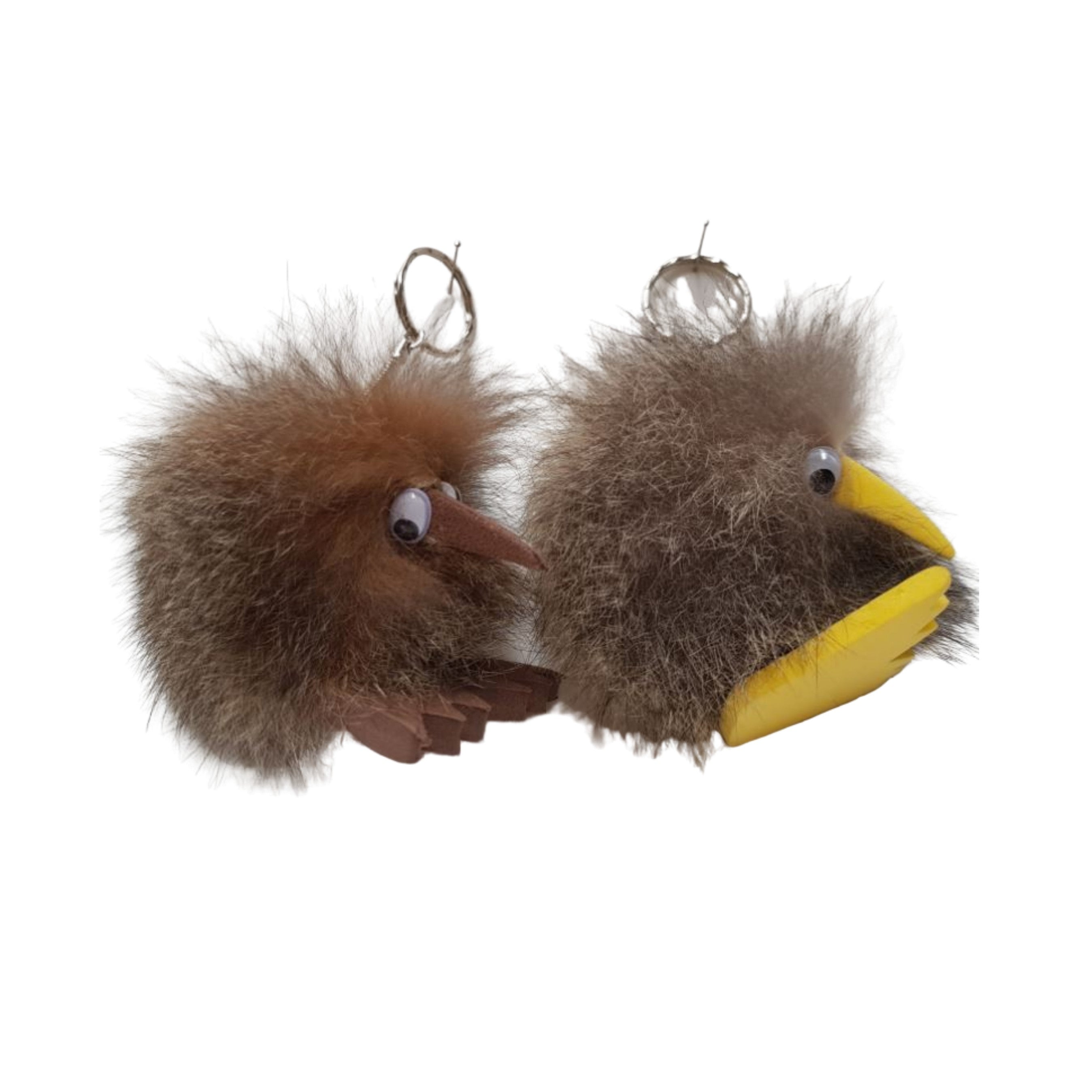 Possum fur Kiwi Keychain