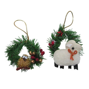 Sheep and Kiwi Christmas decoration on wreath